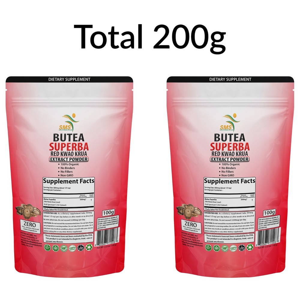 Butea Superba 10:1 Extract Powder Red Kwao Krua High Quality Full Spectrum 200g