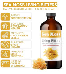 HERBOGANIC Seamoss Living Bitter 16oz – Natural Blend of Seamoss, Garlic, Black