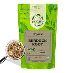 Worldwide Botanicals Organic Burdock Root – 1 lb – 100% Arctium lappa – Raíz…