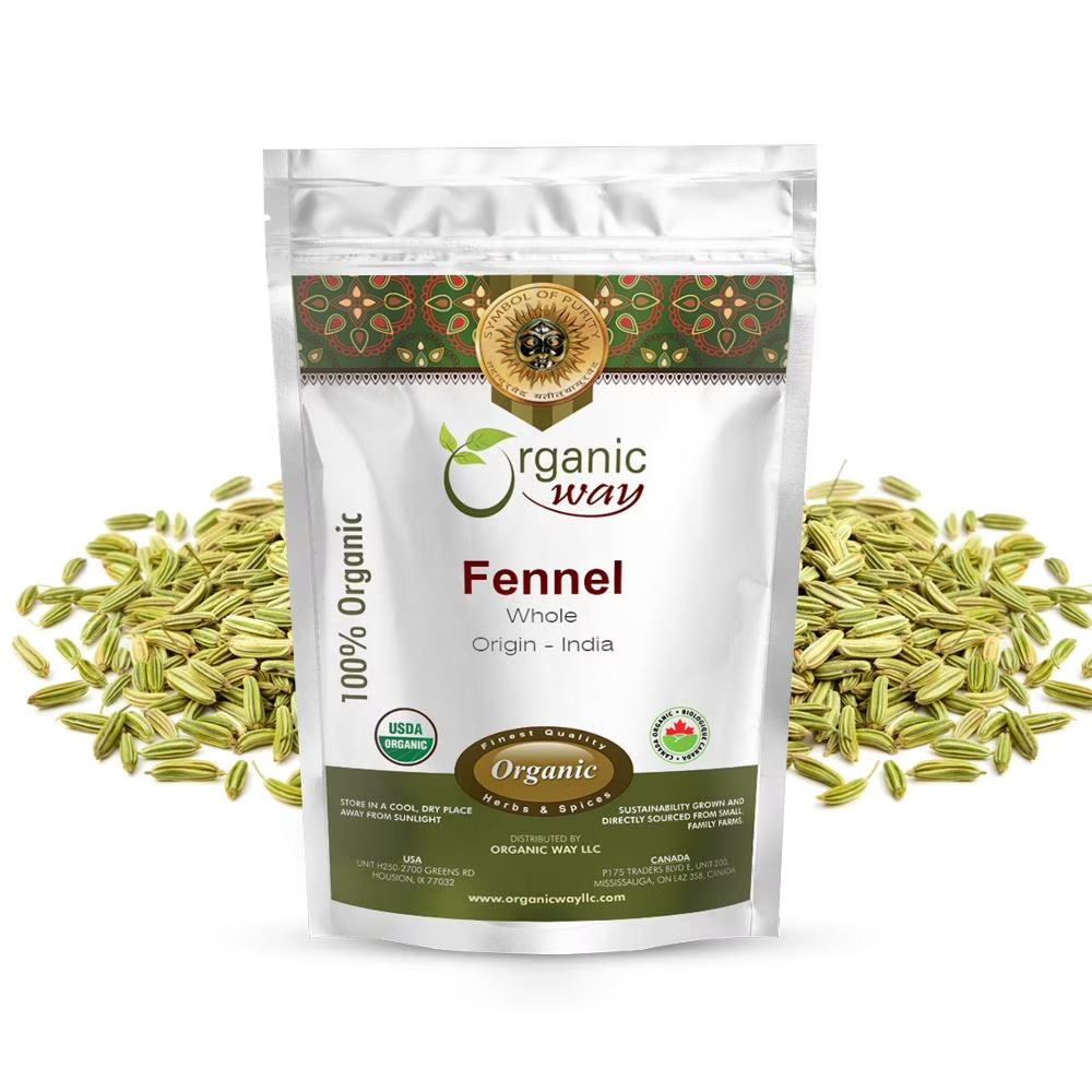 Fennel Seeds Whole (Foeniculum Vulgare), Improve Digestion, Organic & Kosher Cer