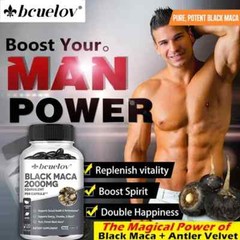 Maca Root Black Raw Pure Natural NonGMO Superfood (4:1 Extract) 120 Capsules