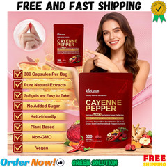 Cayenne Pepper Softgels, with Vitamin D3 K2+E and Extracts of Grape Seed, Hawtho