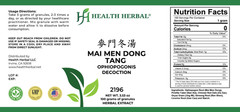 Health Herbal-Mai Men Dong Tang/Ophiopogon Decoction 100 Grams/Bottle