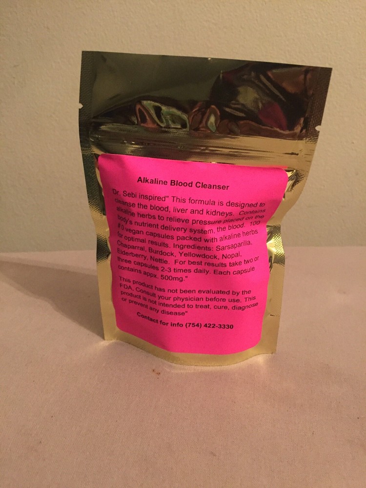 Alkaline Herbal Blood Cleanser similar to Dr. Sebi Bio Ferro Alkaline vegan Caps