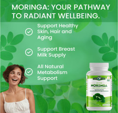 Moringa Capsules by Pura Vida Moringa | Organic Moringa Powder | Natural Anti-In
