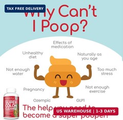 Health Plus Super Colon Cleanse 15 Day Supply of Gentle Gut Cleanse Detox, Psyll