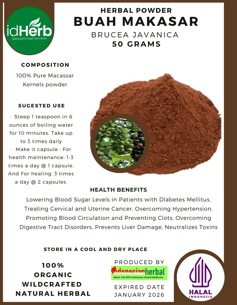 Powder BUAH MAKASSAR Brucea Javanica Natural Premium Organic Herbal Herbs