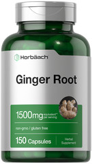 Ginger Root Capsules 1500 mg | 150 Pills | Non-GMO, Gluten Free | by Horbaach