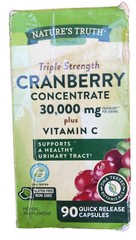 Triple Strength Cranberry Concentrate Plus Vitamin C 15,000 mg 90 Quick Capsules