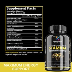 Horny Goat Weed 1000mg – Icariin, Maca, Tribulus, Testosterone Booster, Energy