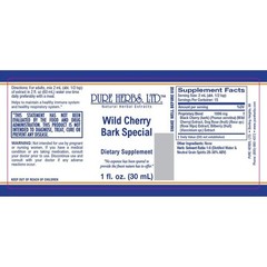 Pure Herbs: Wild Cherry Bark “Special” – 1 oz. (Natural Herbal Extracts)