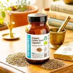DR WAKDE’S Organic Cumin Seed Capsules, Organic | 60 Veg Caps | Ayurvedic Sup…