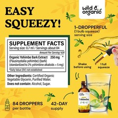 Yohimbe Liquid Extract Drops 5mg Yohimbine 2oz Pausinystalia Bark Herbal Support