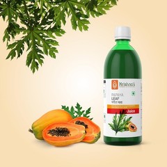 Krishna’s Ayurveda Papaya Leaf Juice, 1000 ml (Pack of 1) Boost Platelets Count