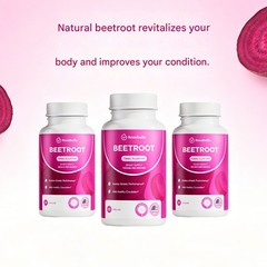 Rosabella Organic Beet Root Powder 1300mg Capsules Support Blood Pressure 60ct