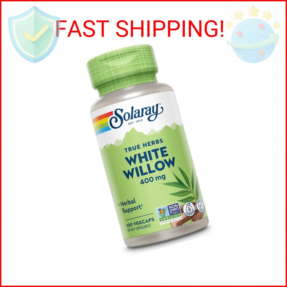 SOLARAY White Willow Bark Capsules 400 mg for Men & Women – Natural Herbal Suppl