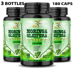 Moringa Oleifera Organic Leaf Extract 10,000mg Serving 100% Pure Capsules 180
