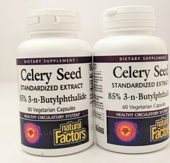 2 Natural Factors Celery Seed Standardized Extract 2 X 60 Caps Exp. 8/2027
