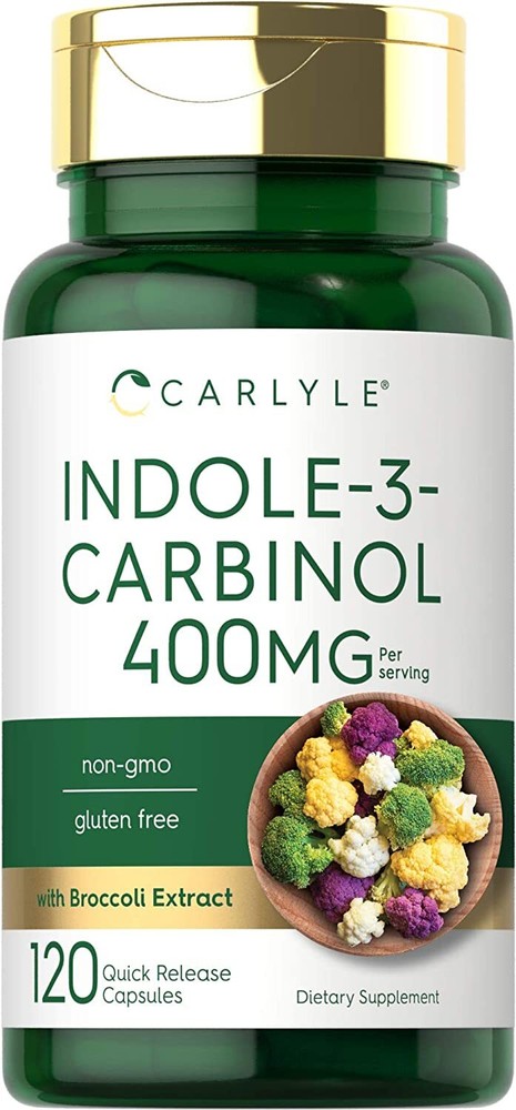 Indole-3-Carbinol I3C 400mg | 120 Capsules | with Broccoli Extract | by Carlyle