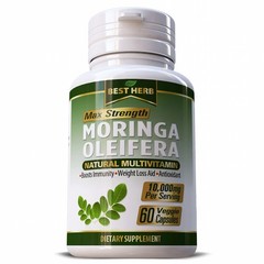 Organic Moringa Oleifera Leaf Supplement 60 PILLS Natural Immunity Weigh Loss