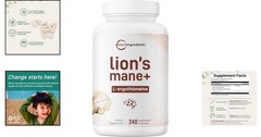 Daily Cognitive Support: 240 Lion’s Mane Extract Capsules with L-Ergothioneine