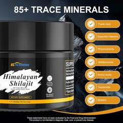 Pure Himalayan Shilajit Resin with Fulvic Acid & 85+ Trace Minerals for Energy,