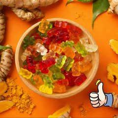 Organic Turmeric & Ginger Gummies 1350MG – 60 gummies – Pain, Brain & Heart