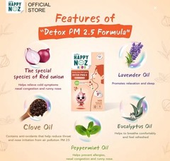 Happy noz Onion Essential Oil Sticker Organic Stuffy Nose (6PCS/Box × 3)