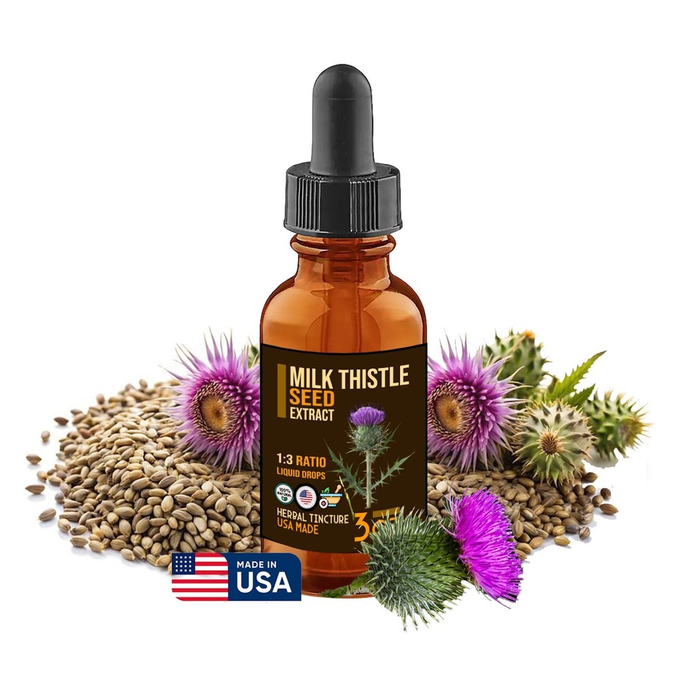Milk Thistle Seed Extract Liquid Drops – Liver Detox Support – USA made