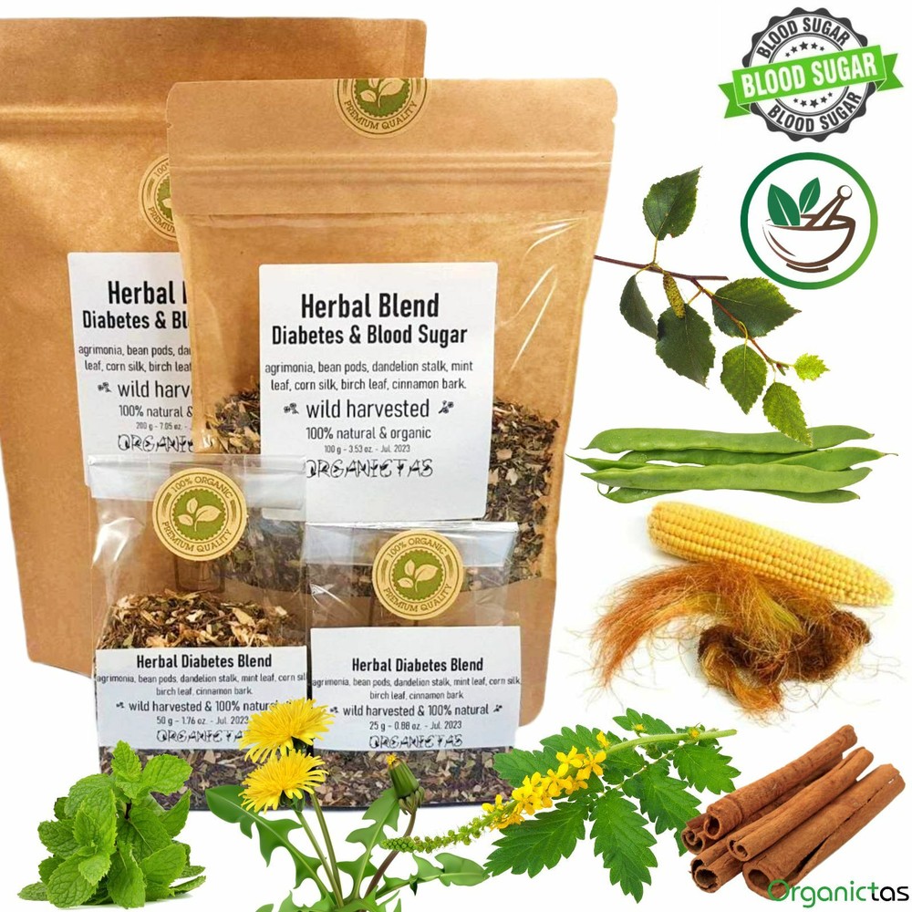 Herbal Diabetics Tea Natural Blood Sugar, Glucose, Cholestorol, Lower & Control