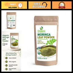 Organic Moringa Powder 1.10 lbs | Non-GMO, Gluten-Free, Raw Moringa Oleifera, US