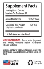 Organic Goldenseal Root Drops. Helps Immune System (3 Bottle 150 Capsules)