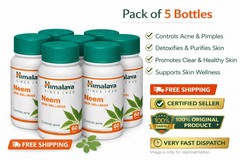 Himalaya Neem Tablets Herbal Skin Wellness Support 300 Tabs Pack of 5