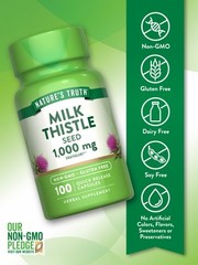 Milk Thistle Capsules 1000mg | 100 Count | Seed Extract | by Nature’s Truth