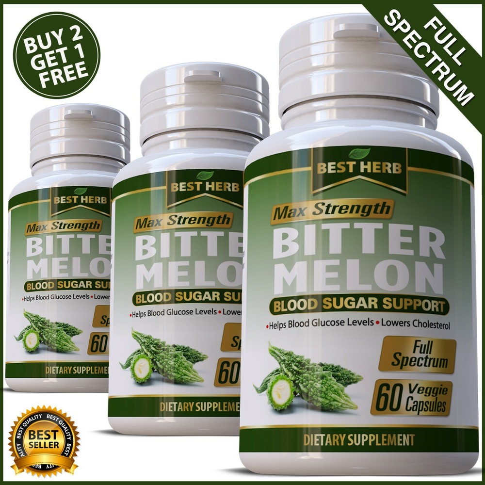 60 BITTER MELON PILLS CHOLESTEROL REDUCTION BLOOD SUGAR SUPPORT GLUCOSE PILLS