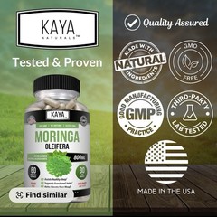 100% Pure Moringa 60ct Oleifera Leaf Superfood Antioxidant Greens Supplement