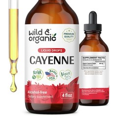Organic Cayenne Pepper Drops – Antioxidant & Digestive Support Tincture – 4 oz L