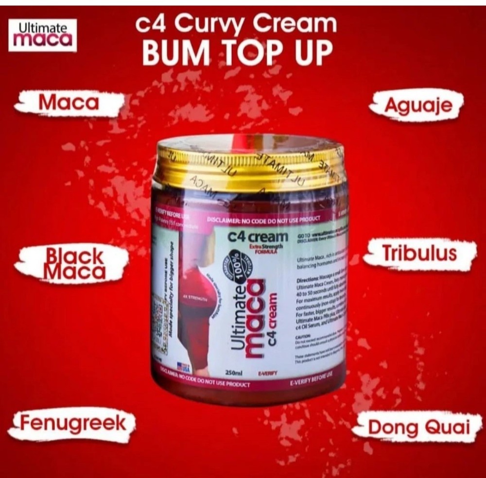 Ultimate Maca natural sexy curves C4 CREAM X1 AUTHENTIC 250ml x1 jar