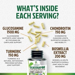 Glucosamine Chondroitin Turmeric MSM Triple Strength Joint Support 2100mg