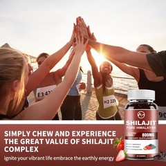 Pure Himalayan Shilajit Extract Gummies Soft Resin Organic Potent Fulvic Acid
