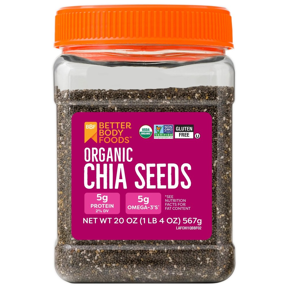 Organic Chia Seeds, Omega-3, Non-GMO, Gluten-Free, Keto, Vegan, 1.25lb