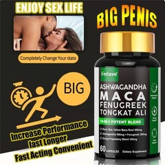 Black Maca Root Ashwagandha, Fenugreek Panax Ginseng Male Enhancing 60 Capsules