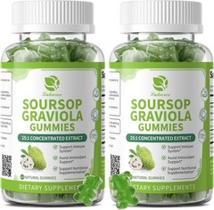 2Pack Soursop Graviola Gummies Soursop Leaves Extract Antioxidant Immune Support