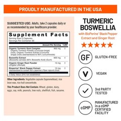 NatureWise Turmeric Boswellia Supplement with BioPerine 60 Count (Pack of 1)