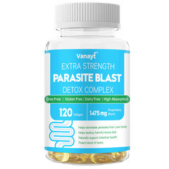 Extra Strength Parasite Blast Detox Complex 120 Softgels Gut Herbal Supplement