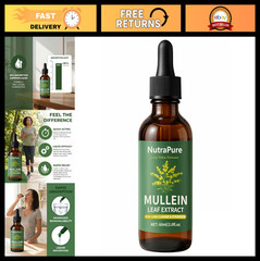 Organic Mullein Extract Drops – Lung Health Support, Detox & Immune Boost – 2oz