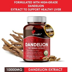 Dandelion Root Taraxacum Officinale 10000mg Capsules – 90 Count Liver Supplement