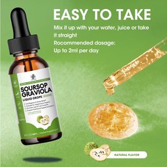 Soursop Graviola Extract Liquid Drops 1800mg Support Regeneration, Immune Boost