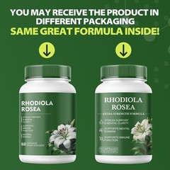 Rhodiola Rosea Supplement – Extract, 60 Count (Pack of 1)