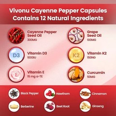 Cayenne Pepper Softgels Supplement, Supports Leg Vein, 240 Softge /1 Bag–